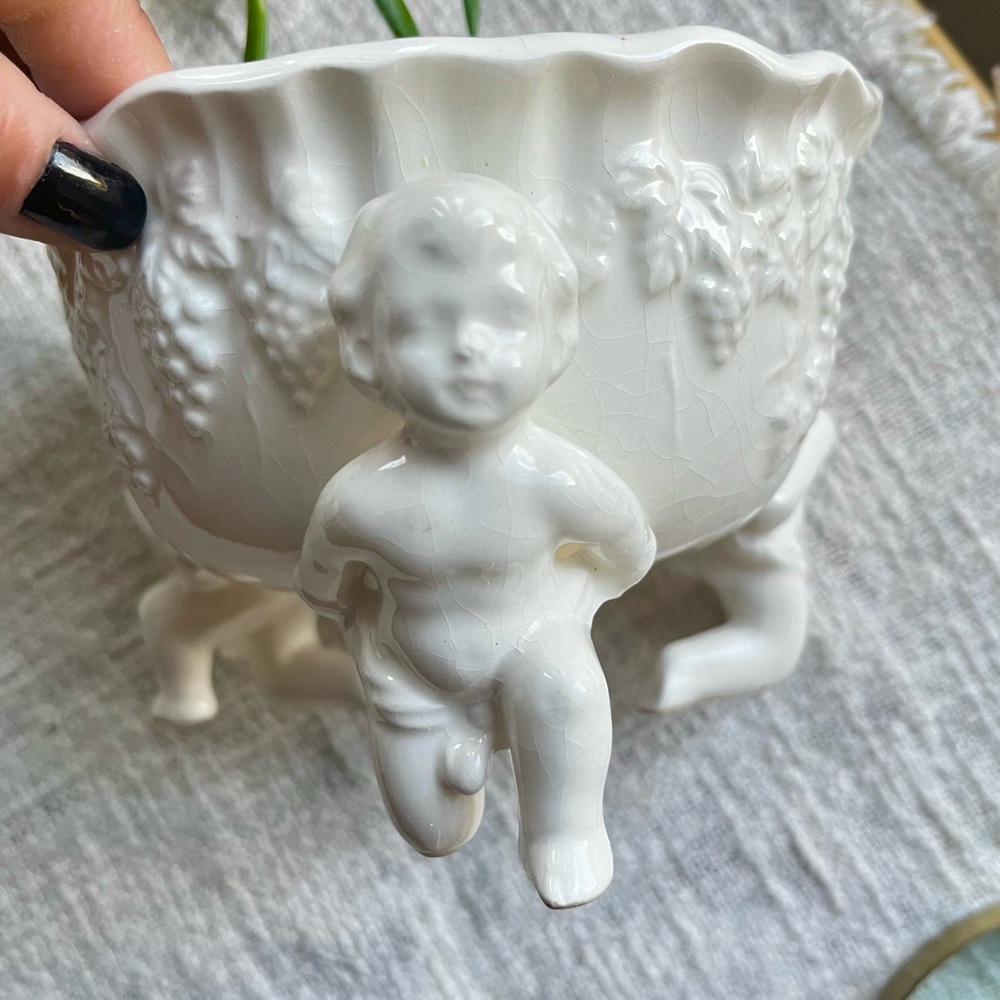 Vintage Lefton, Porcelain Renaissance Cherubs Bowl Japan 60’s-80’s - Picture 4 of 15